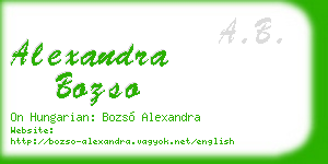 alexandra bozso business card